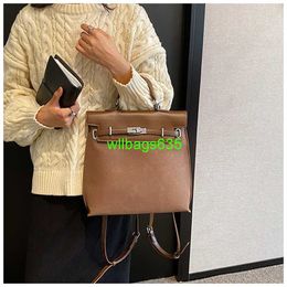 Leather Backpack Bags Trusted Luxury Ky Handbag Retro Shoulder Bag Niche Fashion Handbag Frosted Material Daily Commuting Womens Bag Leisur have logo HBZXNK