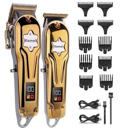 KEMEI KM2011 Full Metal Barber Shop Set Professional Hair Clipper Men Electric Beard Rechargeable7882152