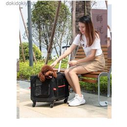 Cat Carriers Crates Houses Pet Backpack Pet Trolley Ba Do Outoin Portable Box Car Cae Air Empty Box Cat Split Travel Box Cat Backpack Carrier 2024 New L49