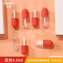 Storage Bottles Lipstick Tube Round Transparent Lip Glaze Empty Plastic Gloss Packaging Material Bottle