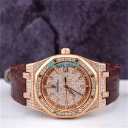 Audemar Pigue Men's Watch Trusted Luxury Watches Audemar Pigue Royal Oak Rose Gold "JUMBO" 39mm Iced 5ct Diamond Watch 15300OR FUNYU