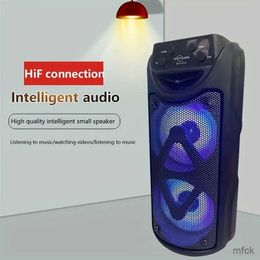 Portable Speakers Oversized sound dual 3-inch wireless speakers outdoor speakers LED lights pluggable card USB microphone connection large