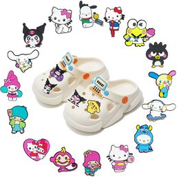 19colors girl kuromi cat melody Anime charms wholesale childhood memories game funny gift cartoon charms shoe accessories pvc decoration buckle soft rubber clog