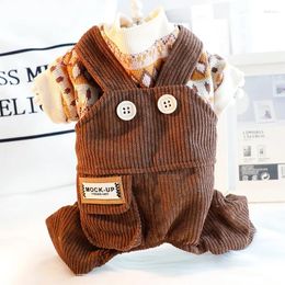 Dog Apparel Black Brown Colours Warm Overalls For Dogs Autumn And Winter Pet Clothing Est Small Jumpsuits 2024 Classic Style