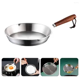 Pans Stainless Steel Omelette Pan Small Frying For Eggs Breakfast Wood Omelettes Saucepans