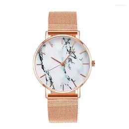 Wristwatches Production 2024 Women Quartz Fashion Creative Marble Watches Luxury Gold Gifts For Girlfriend