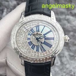 Unisex AP Wrist Watch Millennium Series Mens Watch 18K Platinum Material with T-Square Diamond Rear Automatic Mechanical Watch for Men