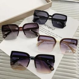 Sunglasses 2024 Oversized Man Woman Fashion Rimless Vintage Square Sun Glasses Eyewear Brand Design UV400 Female Gafas De Sol