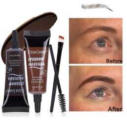 Enhancers Dyeing Eyebrow Cream 4 Colors Waterproof Natural Liquid Brow Tattoo Tint Enhancer Lasting Black Brown Gel Make Up with Brush