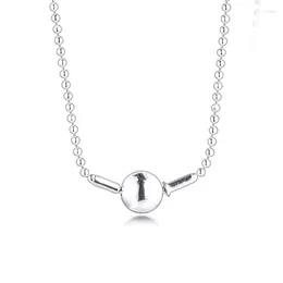 Pendants 925 Sterling Silver Beaded Essence Necklace Link Chain Long Necklaces For Women Jewelry Making Collier Femme Argent