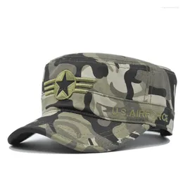 Ball Caps Camo Tactical Flat Top Hat Men's And Women's Baseball Special Forces Cap Five Point Star Embroidered Sun Visor