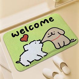 Carpets Kawaii Dog Welcome Carpet Entrance Of House Foot Mat Bathroom Rug Rugs Floor Mats Balcony Kitchen Accessories Doormat Door Bath