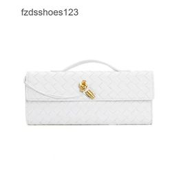 Cross Handmade Clutch Bags Woven French Hardware 2024 Bag Diagonal Long Buckle Shoulder New Lock Andiamo Purse Bottegs Women Single Lady Venets WVJ3