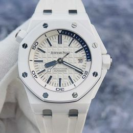 Designer Watch Luxury Automatic Mechanical Watches 15707cb White Ceramic Material Mens 42mm Movement Wristwatch