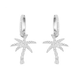 925 Sterling Silver Fashion Simple Women Coconut Palm Tree Dangle Earring Drop Earrings Summer Holiday Hawaii Earring Jewellery Engl1788656