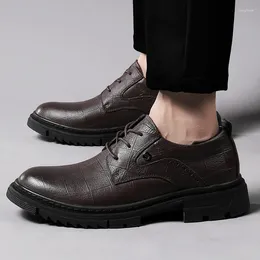 Casual Shoes Men Oxfords Genuine Leather Handmade Comfortable Formal Dress Flats Male Lace-Up Business