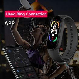 M7 Smart Watch Smartband Heart Rate Smartwatch Fitness Tracker Blood Pressure Sport Bracelet for Mi Band 7 Men Women 240419