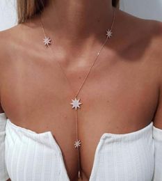 2021 new style sexy star charm y shape long necklace for women lady tiny chain wedding necklace in gold silver color Y necklace wh9474865