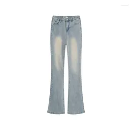 Women's Jeans Distressed Blue High Waist Slim Mini Flare Spring Autumn Chic Casual Pants Female Sexy Denim Bell-bottoms