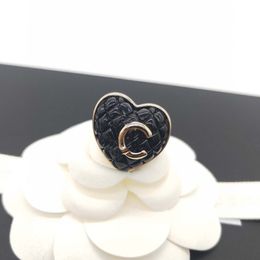 2022 Luxury quality charm punk band ring with black color rhombus design have box stamp PS7327A259g