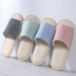 Slippers 4 Pairs/lot Men Women El Disposable Slides Home Travel Sandals Hospitality Footwear One Size Wholesale Open Toe