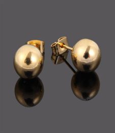 Whole Stud 10mm Ball Earring 18 K yellow Fine Gold Shape Classic Design Earrings For Women Jewelry288v46239382186770