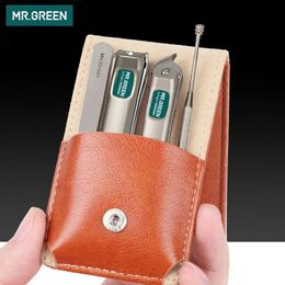 MRGREEN Professional Stainless steel nail clippers set home 4 in 1 manicure tools grooming kit art portable personal clean 240415