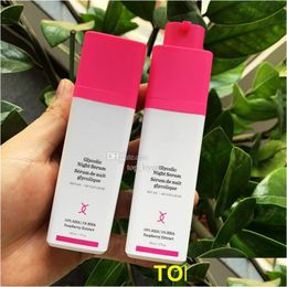 Foundation Primer Brand Glycolic Night Serum Face Skin Care Hydrating Brightening 30 Ml Drop Delivery Health Beauty Makeup Dhic6