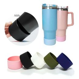 7.5Cm Protective Water Bottle Bottom Sleeve For Tumbler 40Oz Silicone Bumper Boot Cup Cover And Coaster 0418