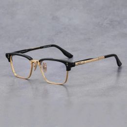 أزياء النظارات الشمسية إطارات وصول Vinatge Black Golden Glasses Type Type for Men DTX132 Classic Business Style MyOpia eyeglasses 231218