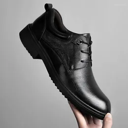 Casual Shoes Spring Autumn Male British Style Genuine Leather Elegants Formal Dress Wedding Gents Business Office Oxfords