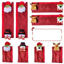 Decorations New Christmas Decorative Products Creative Cute Home Refrigerator Handle Gloves Microwave Oven Protective Cover