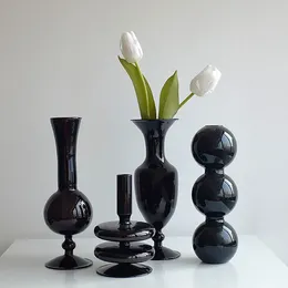 Vases Flower Vase For Modern Home Decor Glass Rustic Terrarium Plants Table Ornaments Handmade Nordic