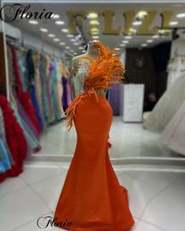 Runway Dresses Burnt Orange Celebrity Mermaid Sleeveless Special Occasion With Crystals Vestidos De Noche Evening Gowns