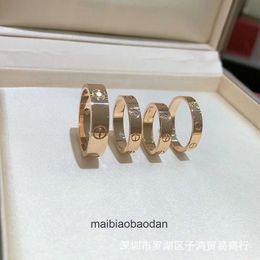 High End Designer jewelry rings for womens Carter V Gold Plated 18K Gold Classic LOVE Ring Light Luxury Narrow Wide Single Diamond Three Diamond Ring Original 1:1 logo