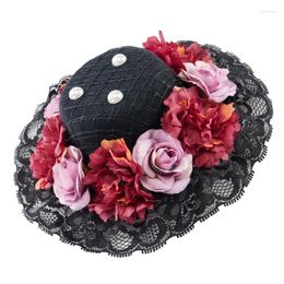 Berets Roleplay Party Hat Hairclip Steampunk Lace Fedoras Halloween Dress Up Masquerades Costume Headwear