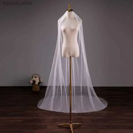 Wedding Hair Jewellery Wholesale Soft Tulle 3Meter 5Meter White Ivory Voile Mariee Long Wedding Veil With Metal Comb Bridal Headwear Vestido De Noiva