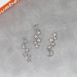 Charms 3pcs/Lot Stainless Steel Stars Connected Moon Accessories Findings For Fashion Jewellery Making DIY Handmade Craft Gift