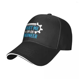 Ball Caps Trust Me I Am Engineer Baseball Cap Blue Logo Fitted Retro Trucker Hat Summer Female Male High Quality Custom DIY