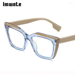 Sunglasses Frames Imwete Fashion Anti Blue Light Glasses Frame Retro Splicing ContOulrasting Colours Spectacles Clear Decoration Eyeglasses