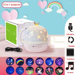 Decorative Figurines Galaxy Light Projector Star Night With Bt Speaker Remote Controller Rechargeable Rotate Led Lamp For Bedroom Decoration