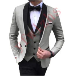 Tuxedos Newest One Button Groomsmen Shawl Lapel Wedding Groom Tuxedos Men Suits Wedding/Prom/Dinner Best Man Blazer(Jacket+Tie+Vest+Pants)