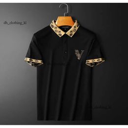 2024 Polo Shirt Summer Louiseviutionbag Men's Short-Sleeved T-Shirt European Station Fashion Slim Mercerized Cotton Louies Vuttion Shirts Men Tide Brand 472