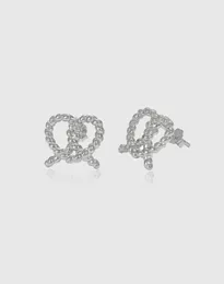 Stud Earrings S925 Silver Ear Studs Personalised Love Design Line Sense Minimalist Style Student Fashion Versatile Jewellery