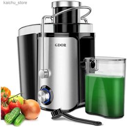 Juicers Juicer med 1000W Motor Ultra Wide 3 Feed Trough Juicer hela frukt- och grönsaksjuicer Y240418