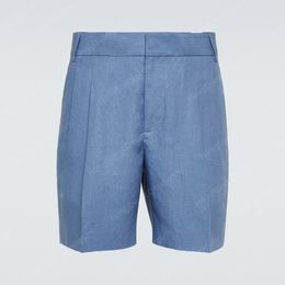 Designer Men Shorts Summer Italian Design Casual Short Pants Loro Piano Blue Linen shorts Beach Wear Piana