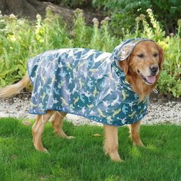 Dog Apparel ANDRALYN PU Outdoor Pet Clothing For Golden Hair Labrador Raincoat