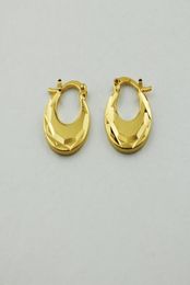 Fashion Real 9 k Solid Yellow Gold Filled Drop Earrings Christmas Gift Simple Temperament Small Earring Trendy flat Jewelry3861016