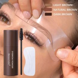 Enhancers 1PCS New Brow Stamp Kit Reusable Head Eyebrow Powder Stencil Kit Makeup Shadow Stick 1 Step Eyebrow Shaping Long Lasting Stamp