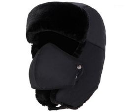 Berets Balaclava Earflap Bomber Hats Caps Scarf Men Women Russian Trapper Hat Trooper Snow Ski Cap With Scarve9938041
